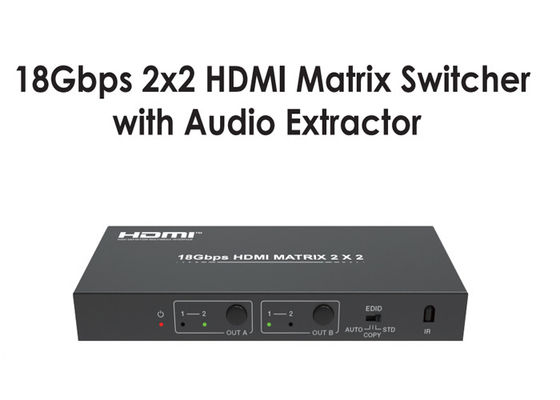 Qualità  Type A 18Gbps 2x2 HDMI Matrix Switcher With Audio Extractor fabbrica