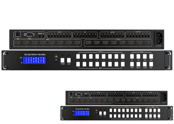 scambista senza cuciture 4K 60Hz della matrice di 18Gbps 8x8 IR audio UHD HDMI 2,0