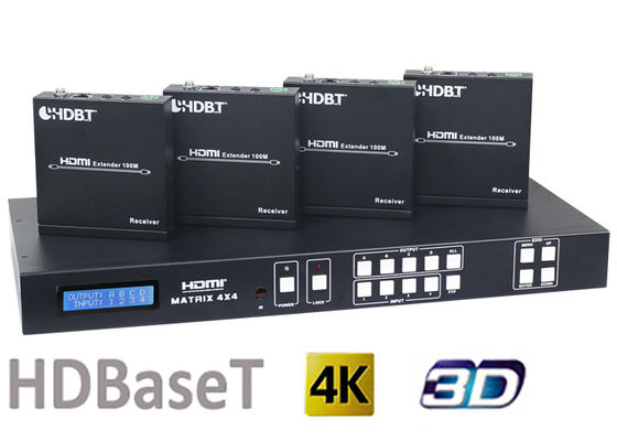 Scambista della matrice di HDMI1.4 4X4 HDBaseT con i ricevitori di 4Pcs 70M And 100M HDMI HDBaseT