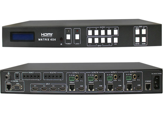 Scambista della matrice di HDMI1.4 4X4 HDBaseT con i ricevitori di 4Pcs 70M And 100M HDMI HDBaseT