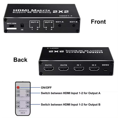 Supporto EDID 70 metri IR HDBaseT 4X4 HDMI Matrix Switcher con telecomando IR