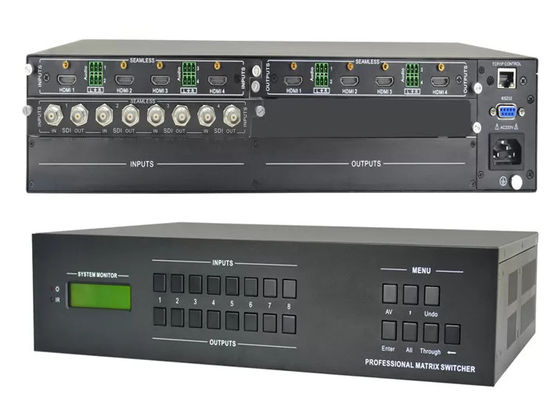 DVI Video Matrix Switcher con 4 ingressi e 4 uscite controllati dal pannello frontale
