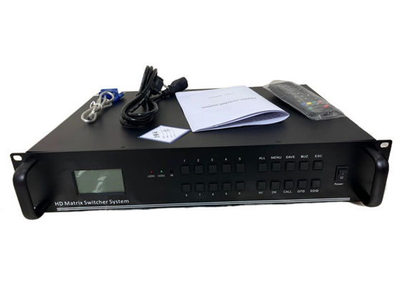 Switcher di matrice a fibra ottica montato su rack HDMI 8x8 con compatibilità HDCP