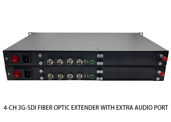 Extender in fibra ottica 3G-SDI a 4 canali con porta audio aggiuntiva