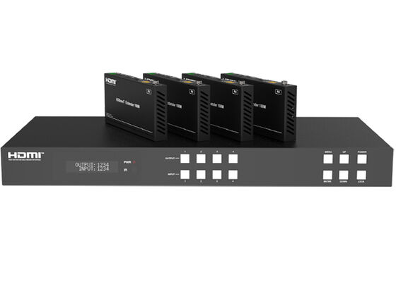 VINCAN 4x4 HDBaseT HDMI Matrix Switcher con 4K604:4:4, PoC e 4 ricevitori per la distribuzione AV professionale