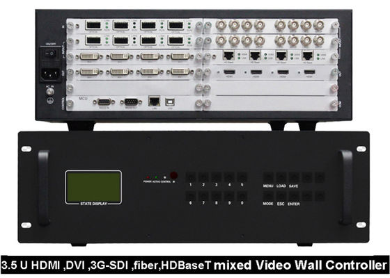 La video fibra su ordine HDBaseT del regolatore 3G SDI della parete di HDMI DVI si è mescolata