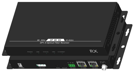 Extender in fibra ottica 8K DP1.4 su fibra monomodale con IR bidirezionale e RS232, 1,5 km