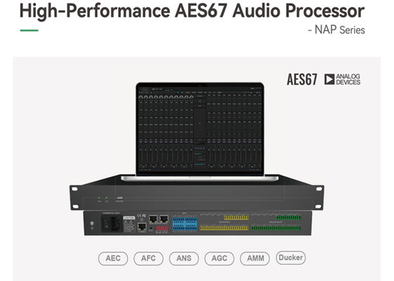 Processore DSP audio di rete AES67 della serie VINCAN NAP con processore ADI SHARC 21489 e mixaggio automatico