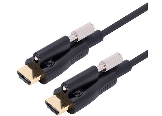 Cavo a fibre ottiche di EMI RFI HDMI con velocità eccellente di sostegno 18G della vite